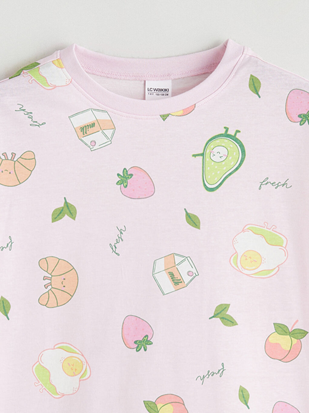 Pembe Bisiklet Yaka Baskılı Kız Çocuk Şortlu Pijama Takımı-2