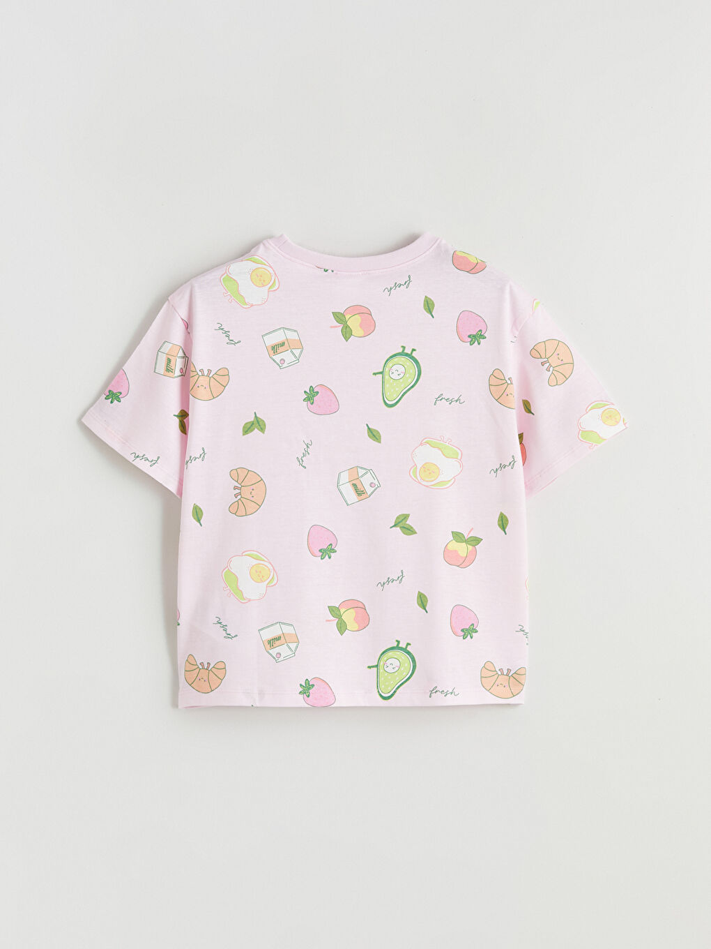 Pembe Bisiklet Yaka Baskılı Kız Çocuk Şortlu Pijama Takımı-3