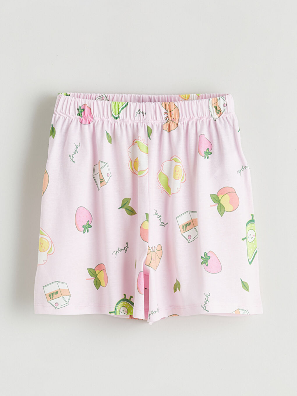 Pembe Bisiklet Yaka Baskılı Kız Çocuk Şortlu Pijama Takımı-4