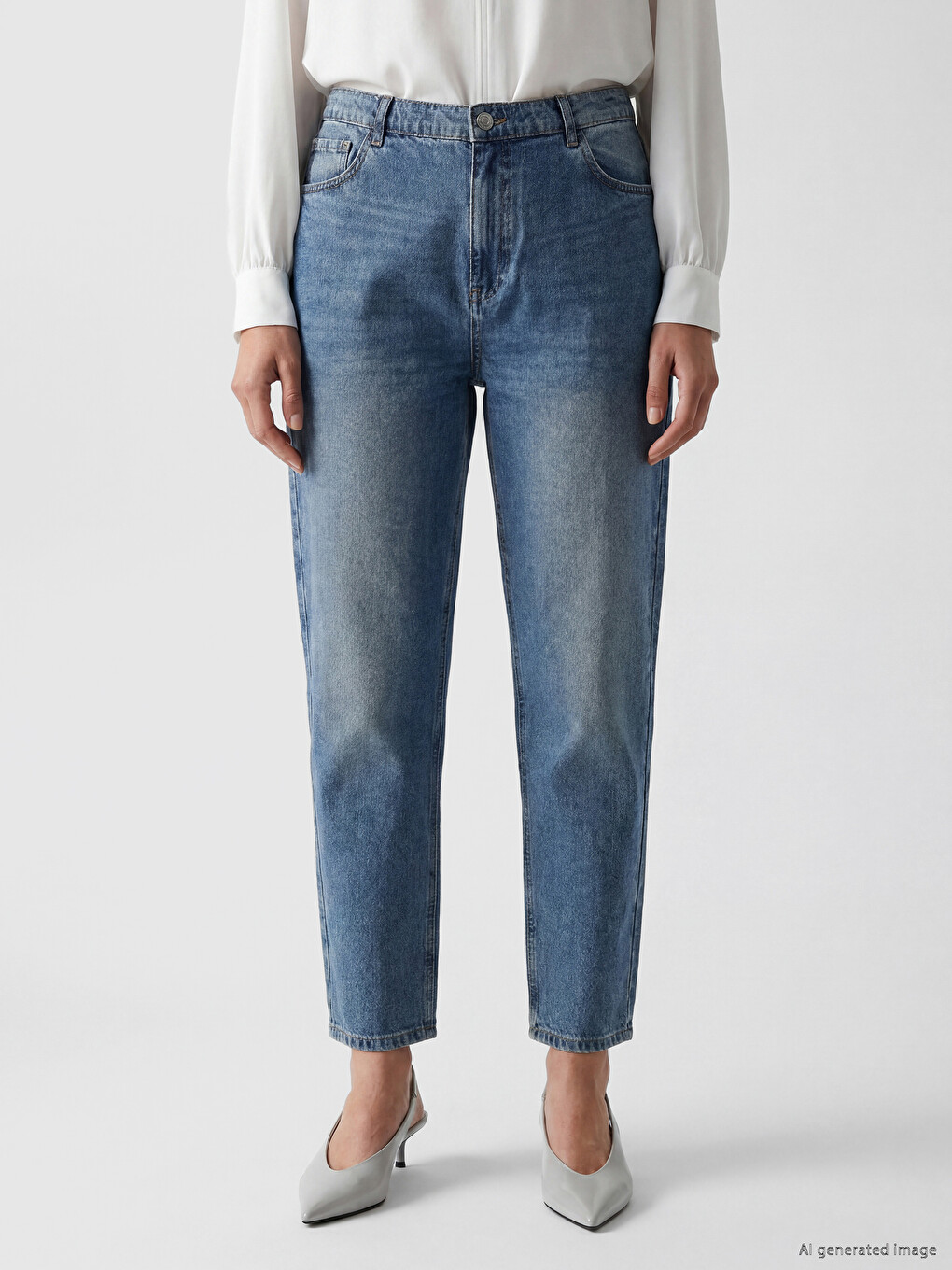 High Waisted Regular Fit Women's Jeans-1