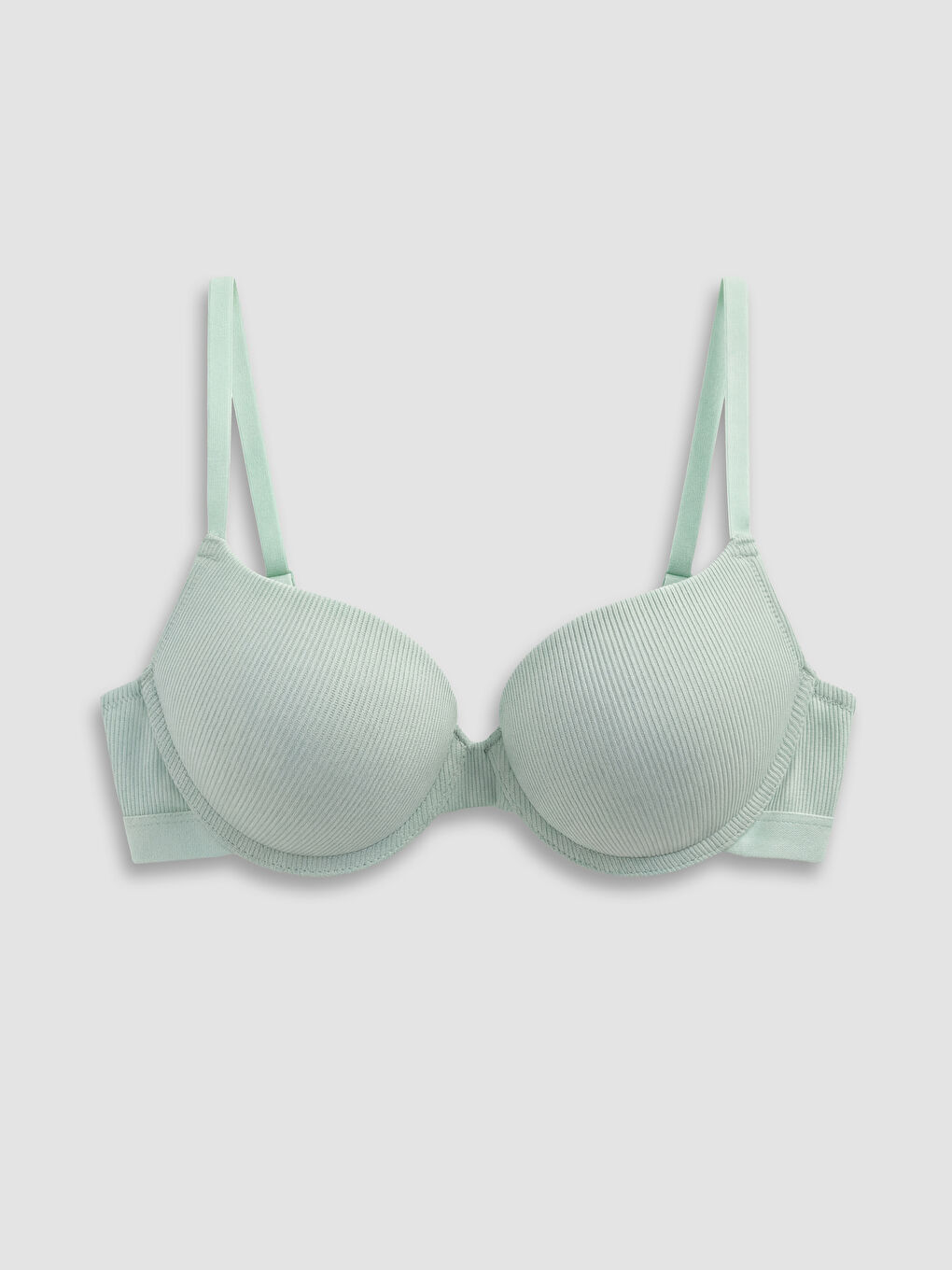 Mavi Balenli Dolgulu Tişört Sütyen