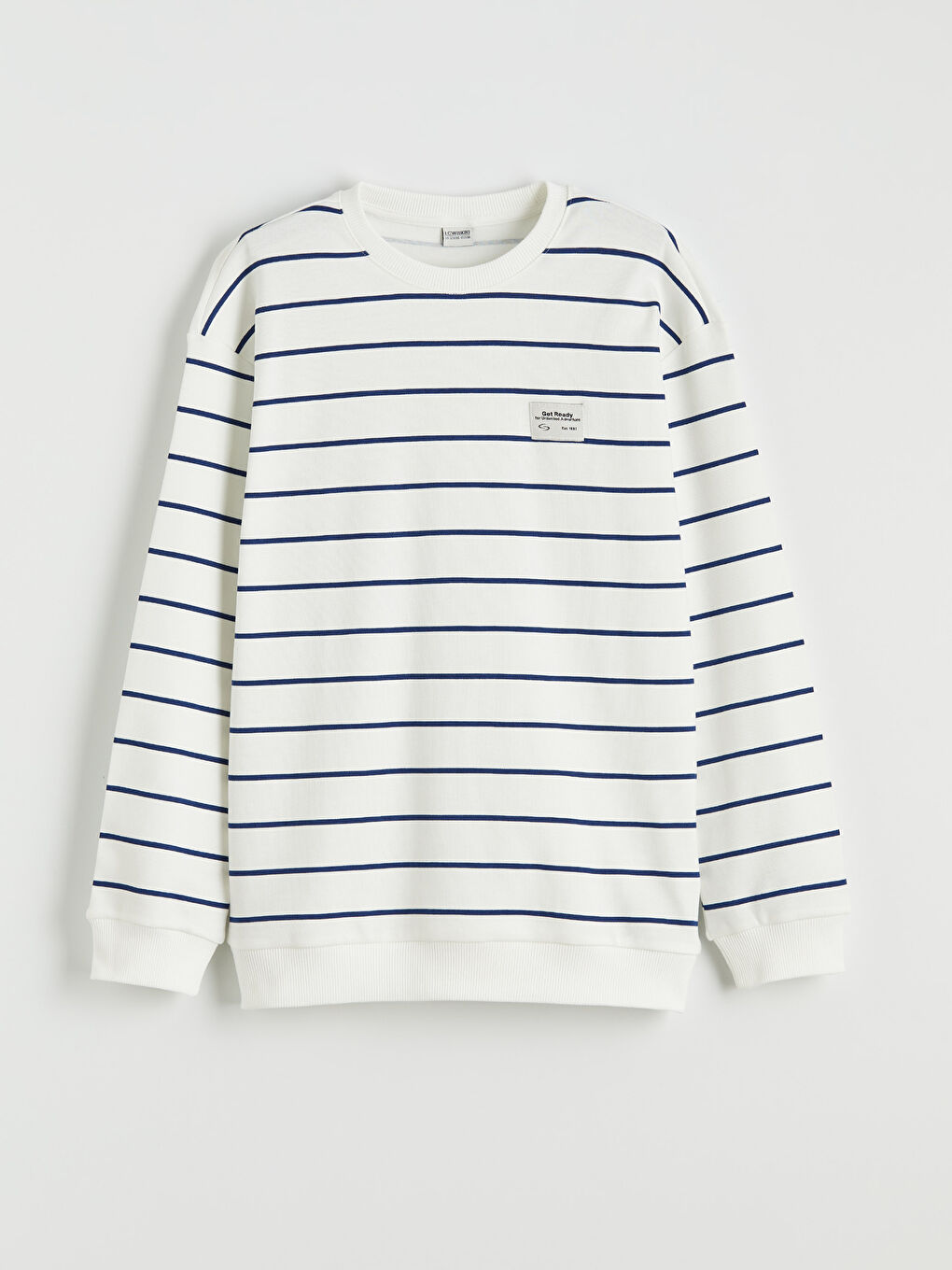 Mavi Bisiklet Yaka Çizgili Erkek Çocuk Sweatshirt