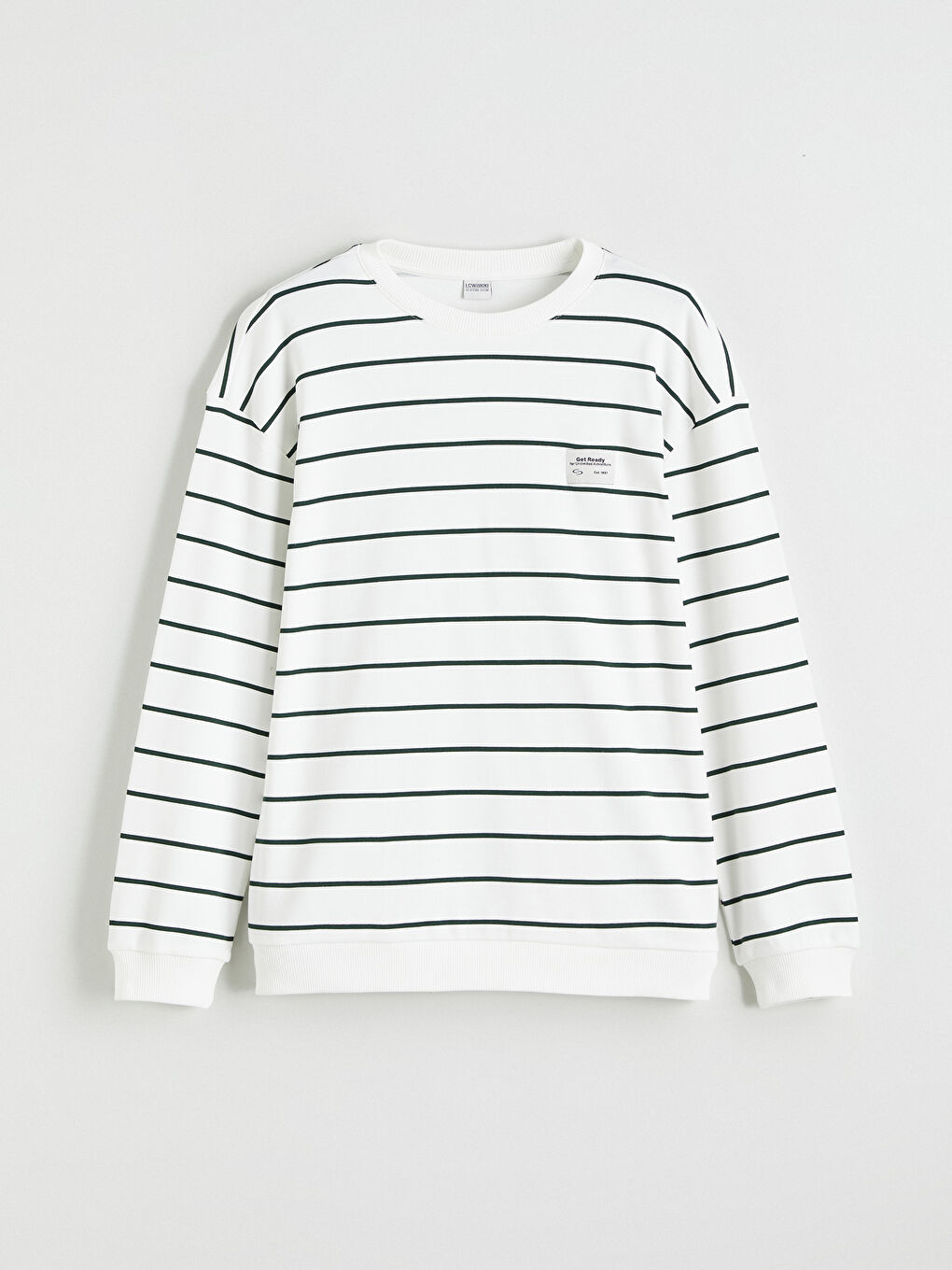 Yeşil Bisiklet Yaka Çizgili Erkek Çocuk Sweatshirt