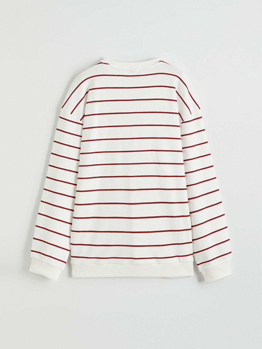 Kırmızı Bisiklet Yaka Çizgili Erkek Çocuk Sweatshirt-2