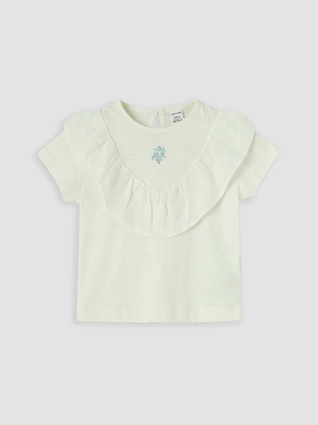 Ekru Çiçekli Kız Bebek Takım-1