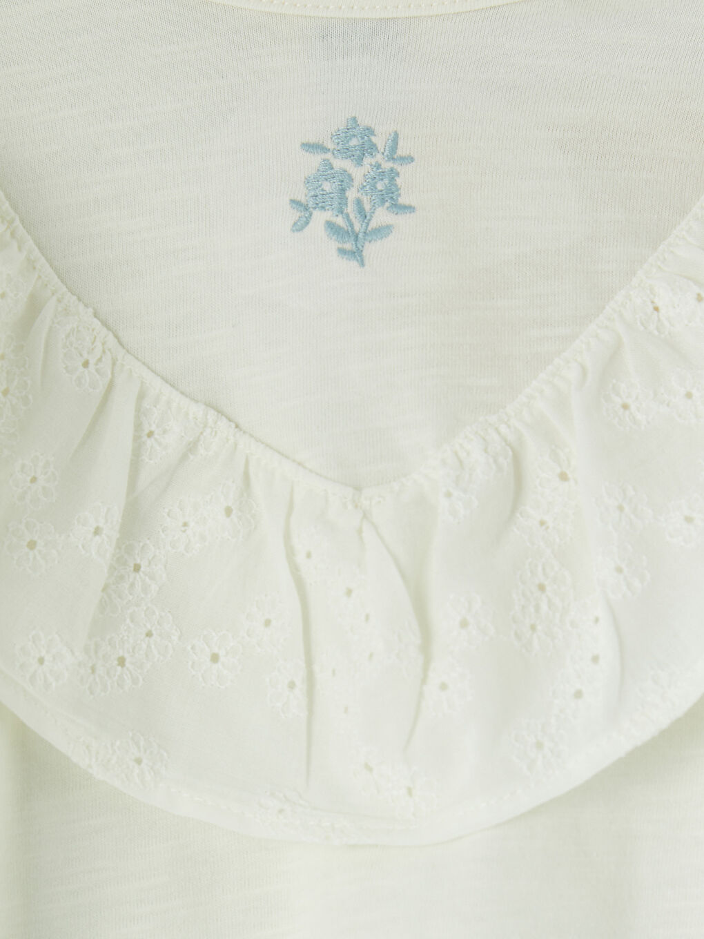 Ekru Çiçekli Kız Bebek Takım-5