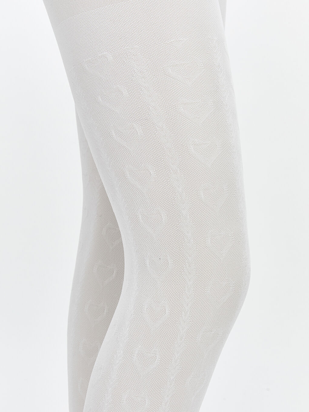 Beyaz Desenli Kız Çocuk İnce Külotlu Çorap 2'li-1