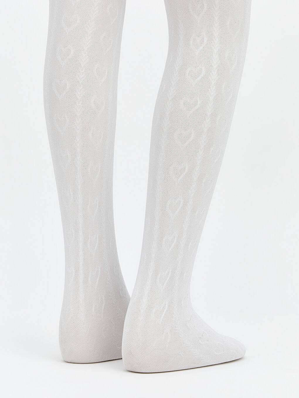 Beyaz Desenli Kız Çocuk İnce Külotlu Çorap 2'li-2