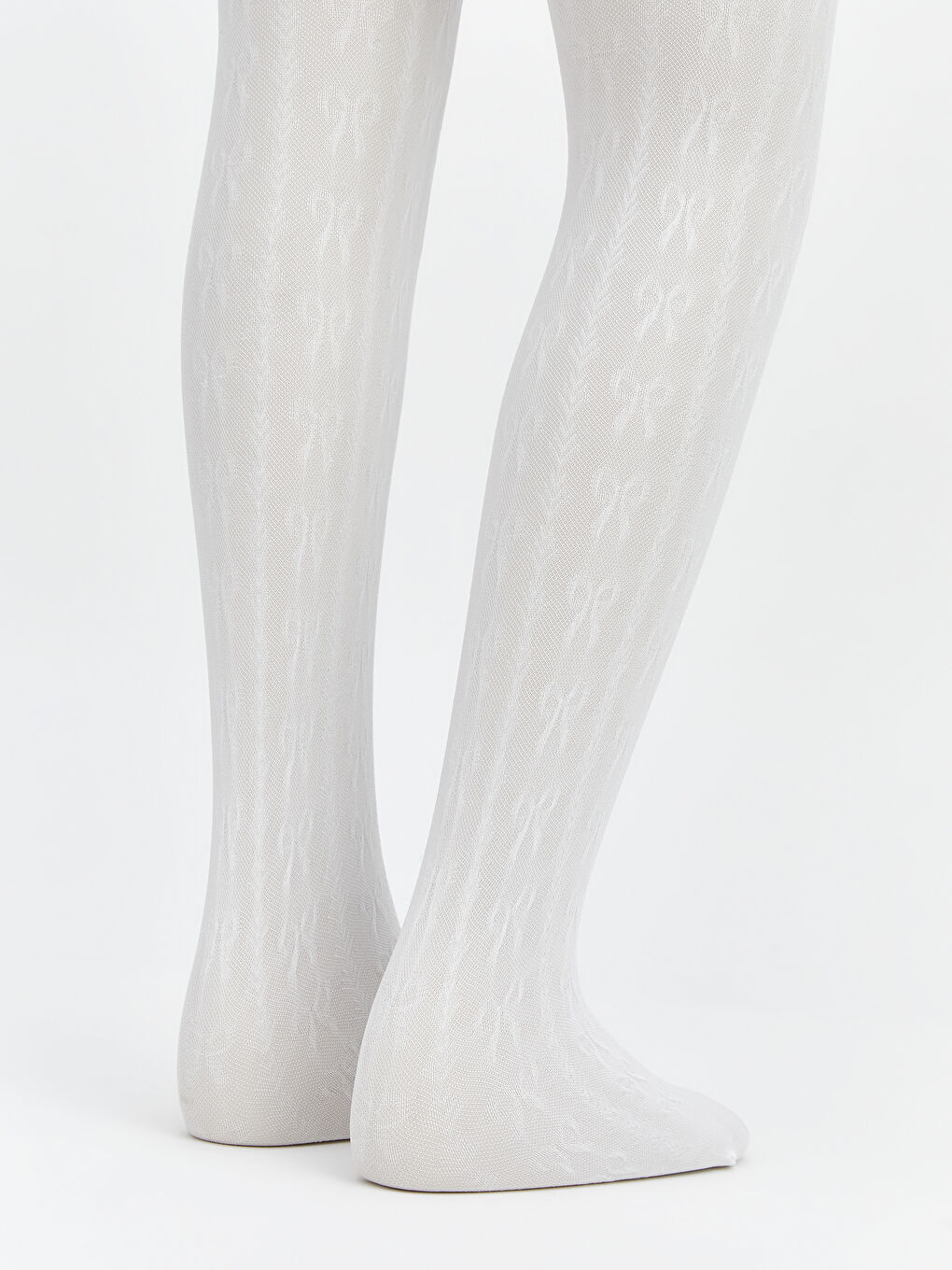 Beyaz Desenli Kız Çocuk İnce Külotlu Çorap 2'li-4