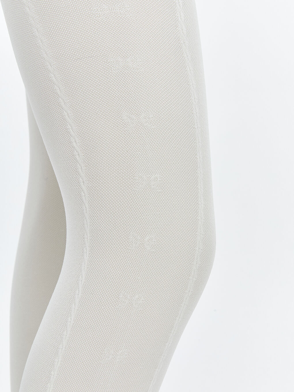 Ekru Desenli Kız Çocuk İnce Külotlu Çorap 2'li-1