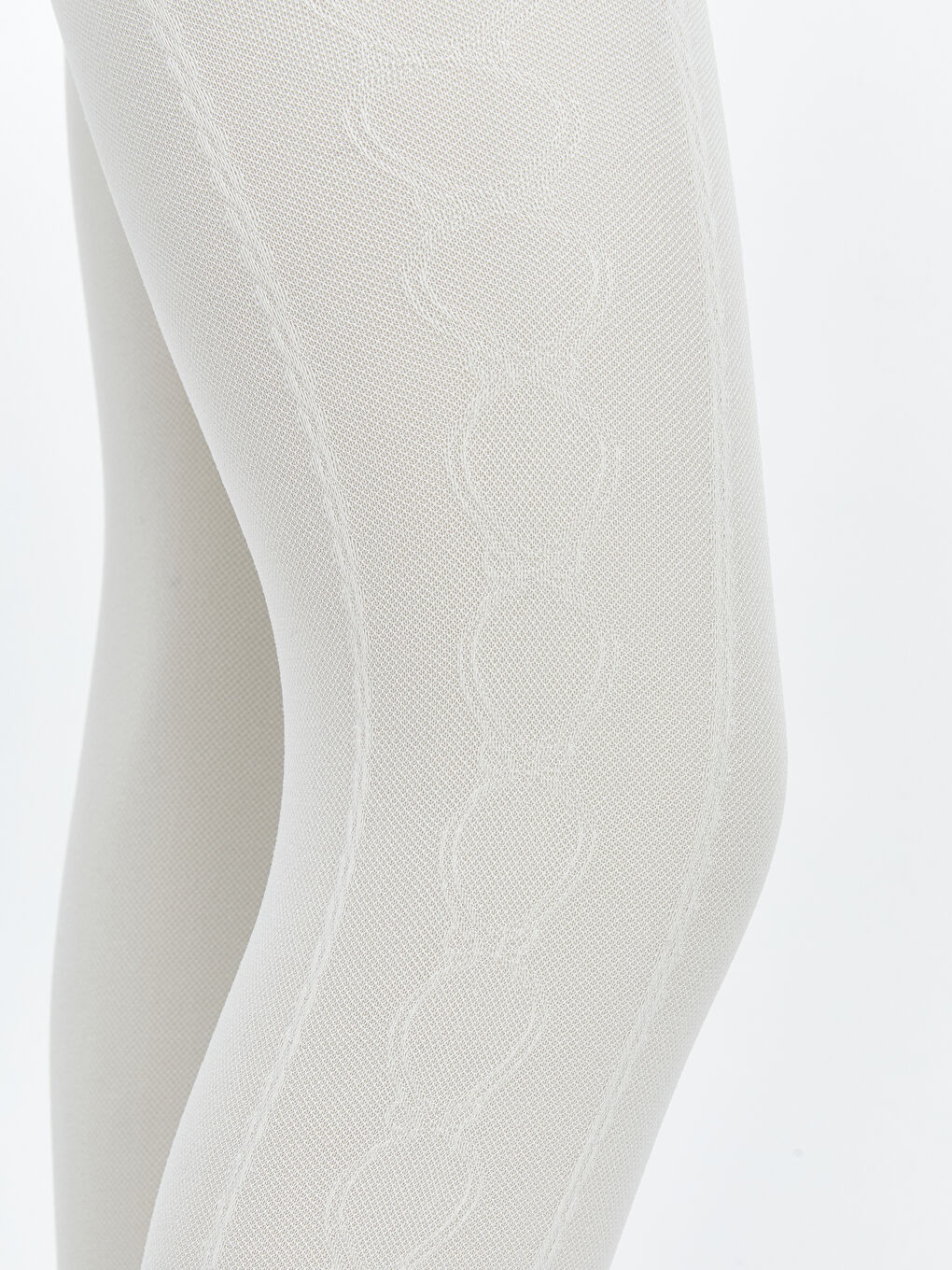 Ekru Desenli Kız Çocuk İnce Külotlu Çorap 2'li-3