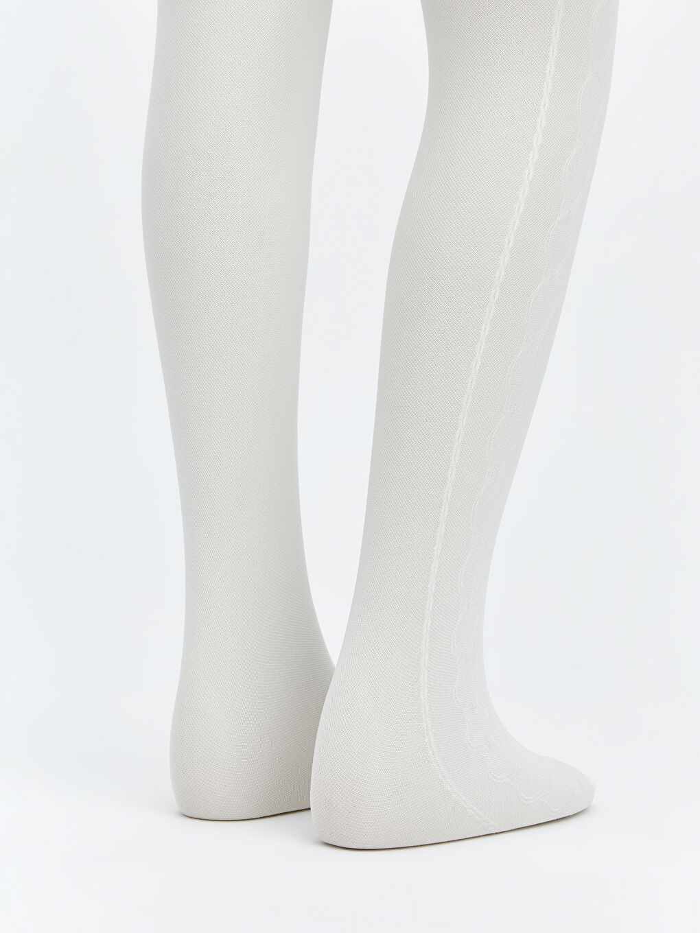 Ekru Desenli Kız Çocuk İnce Külotlu Çorap 2'li-4