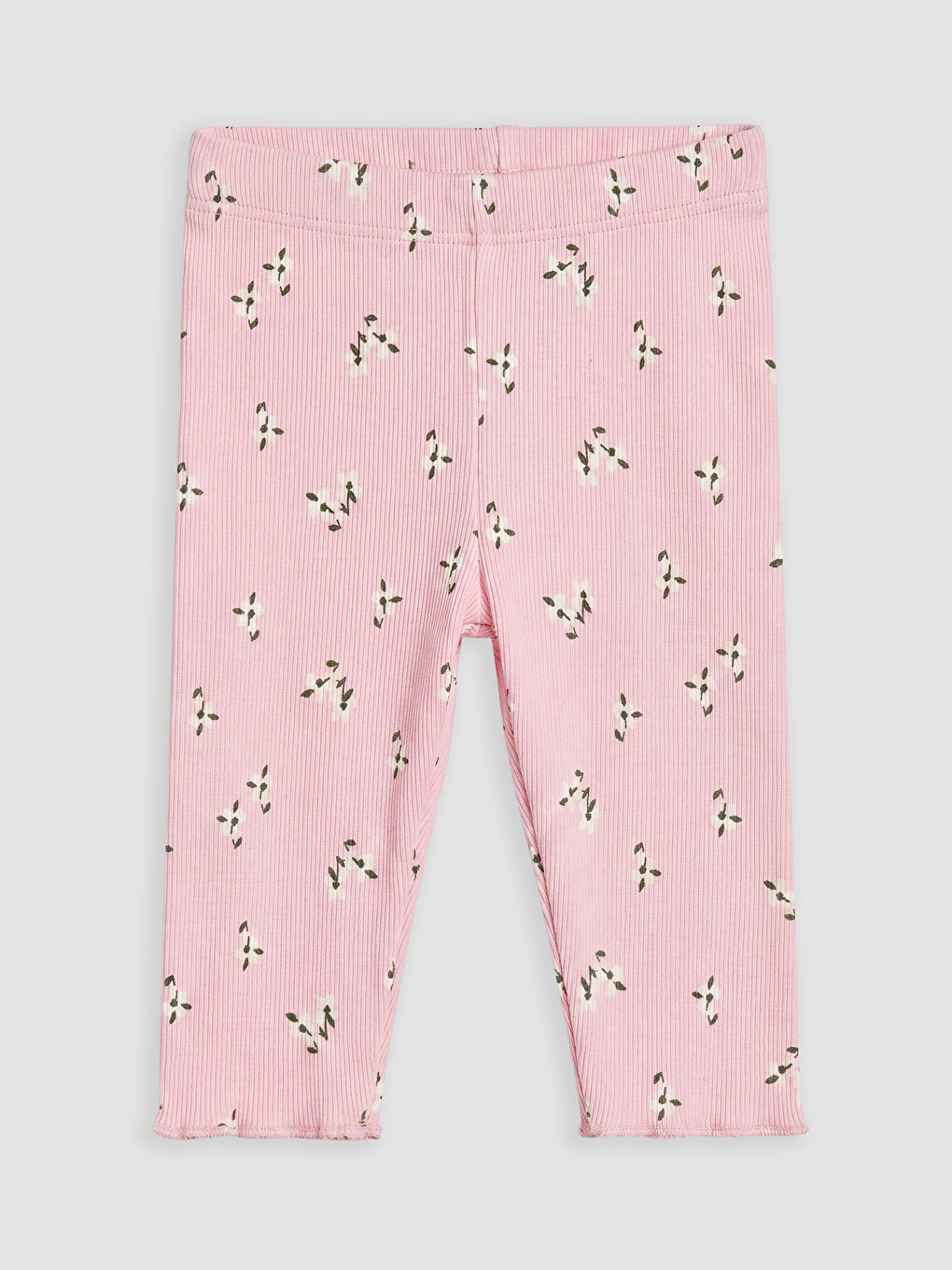 Floral Patterned Baby Girls' Leggings Set-4