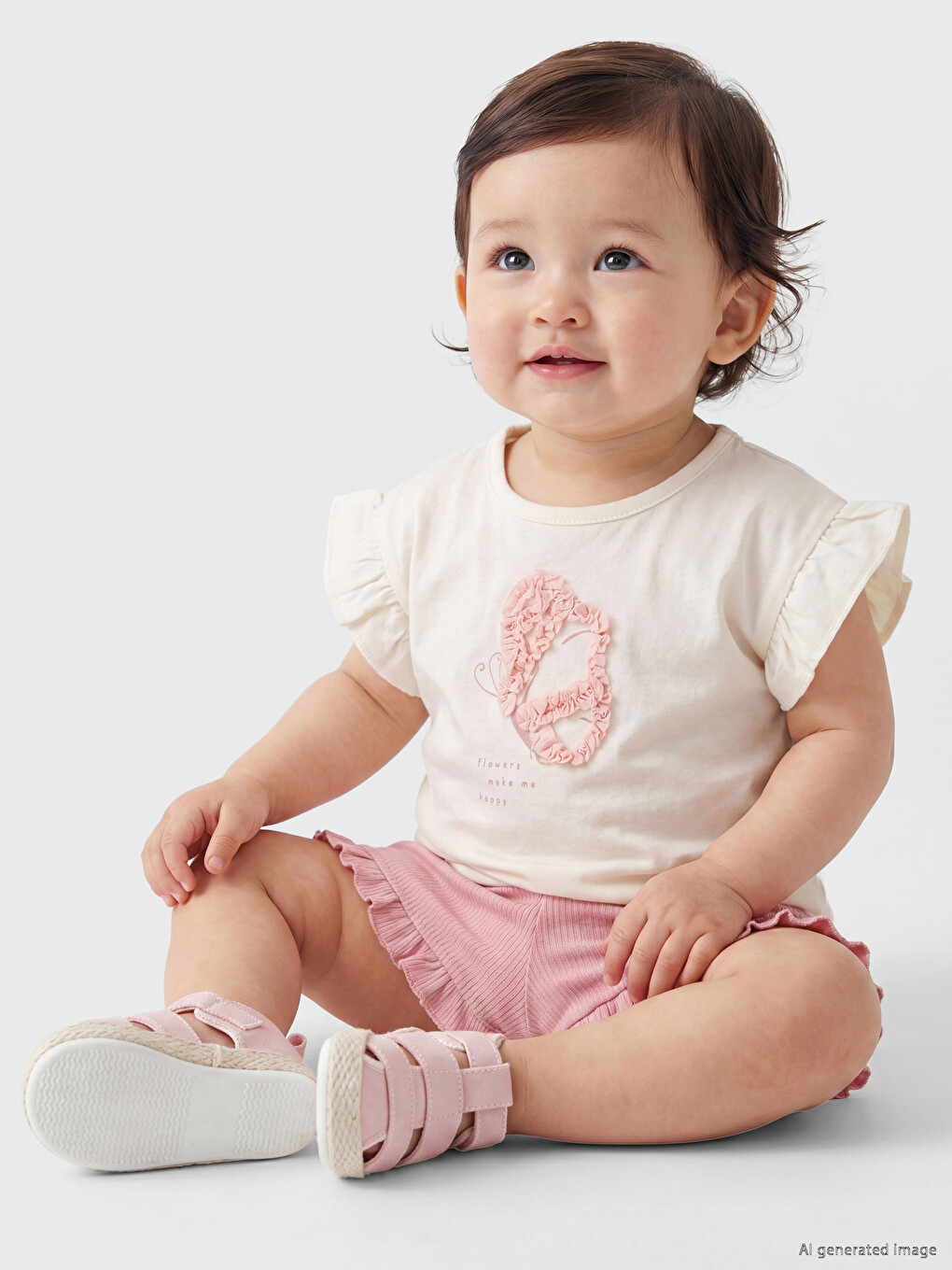 Butterfly Appliquéd Baby Girls' Set