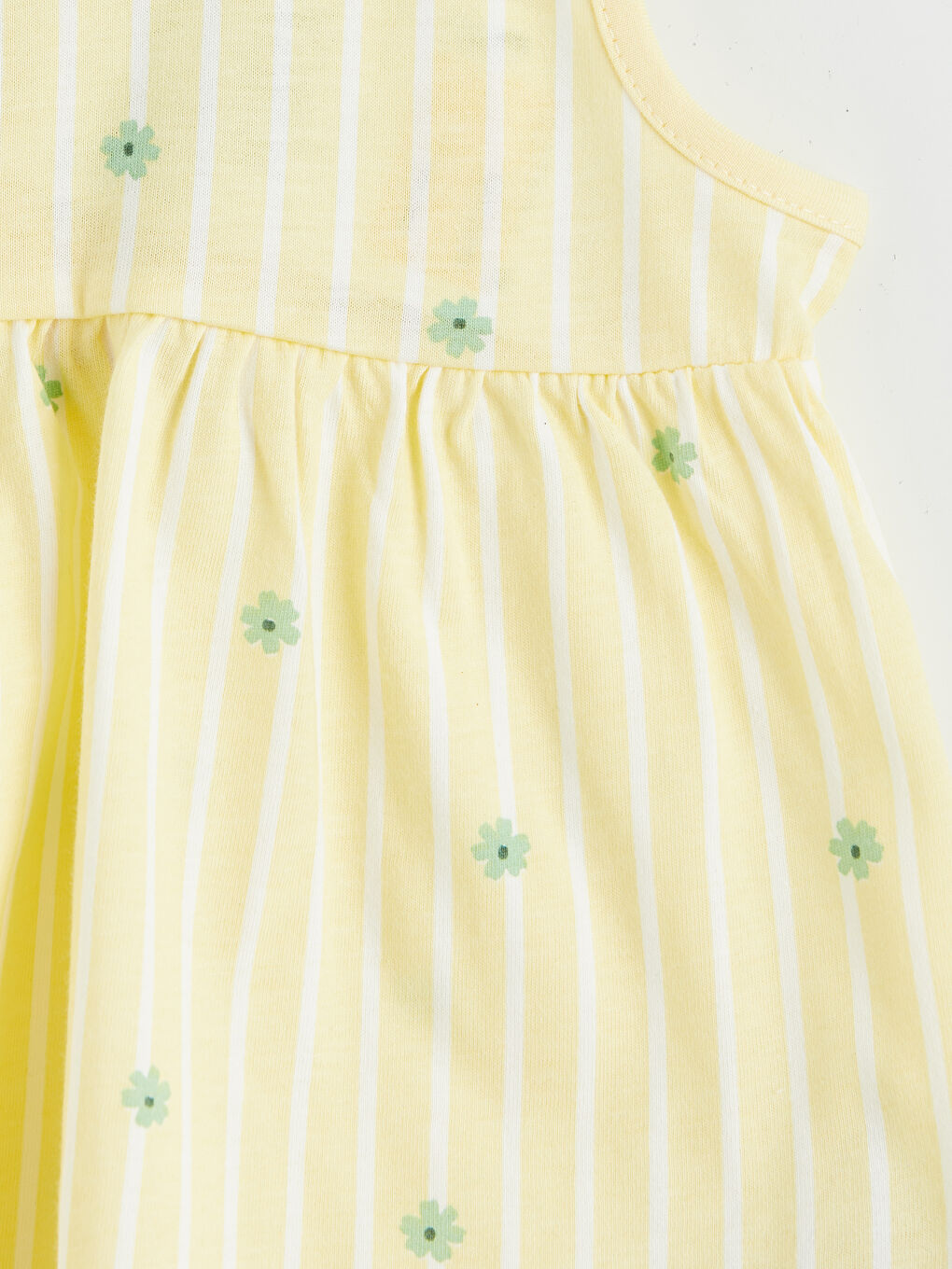 Sarı Çiçek Desenli Kız Bebek Elbise-2