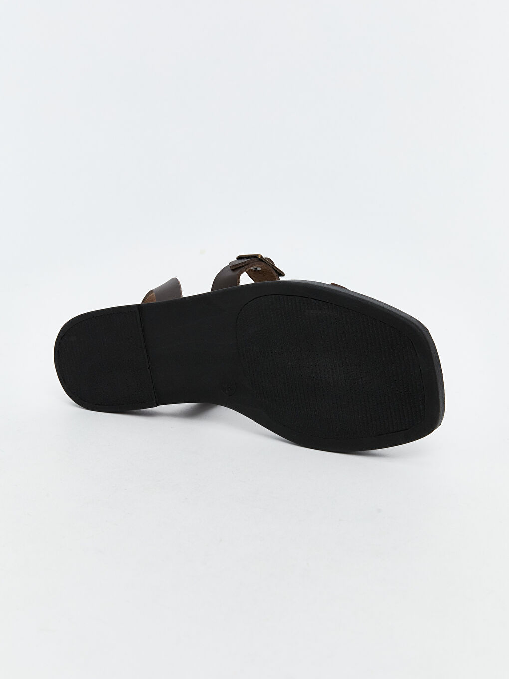 Kahverengi Deri Görünümlü Kadın Sandalet-4