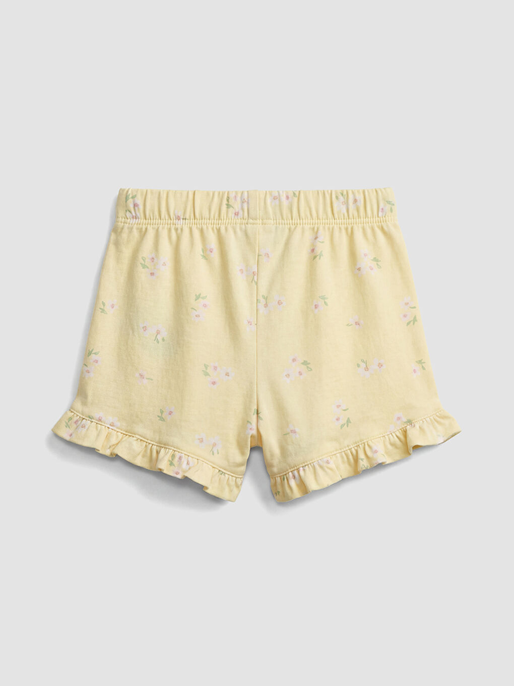 Sarı Çiçekli Kız Bebek Tişört ve Şort-4