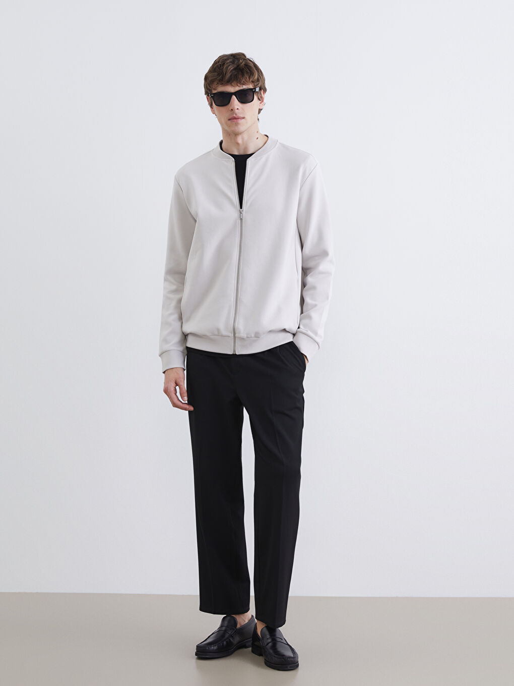 Muškarac BEŽ Majica s patentnim zatvaračem-1