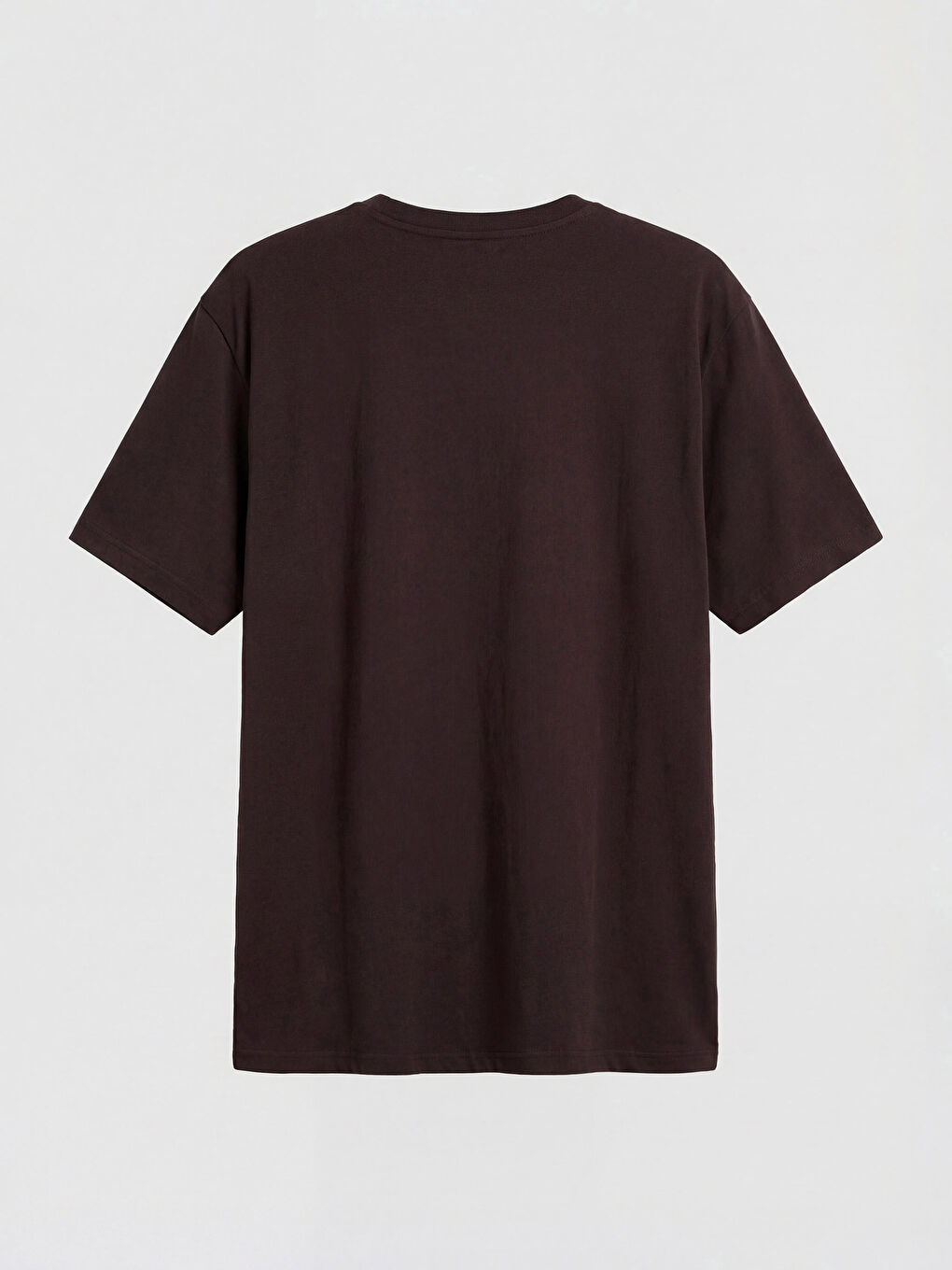 Kahverengi Bisiklet Yaka Baskılı Erkek Penye Tişört-1