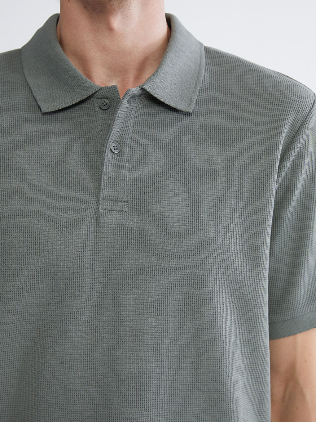 Haki Polo Yaka Erkek Tişört-2