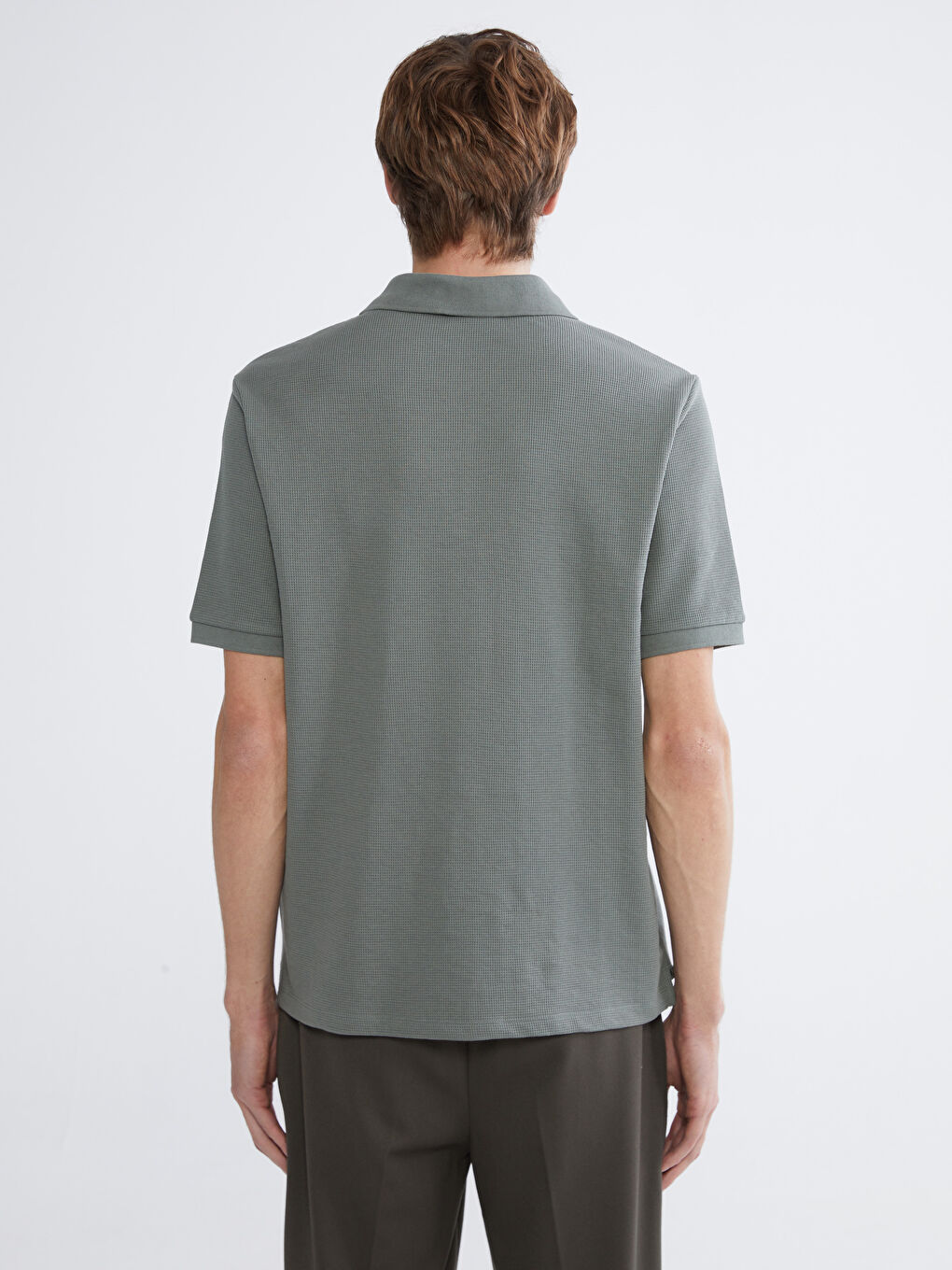 Haki Polo Yaka Erkek Tişört-3