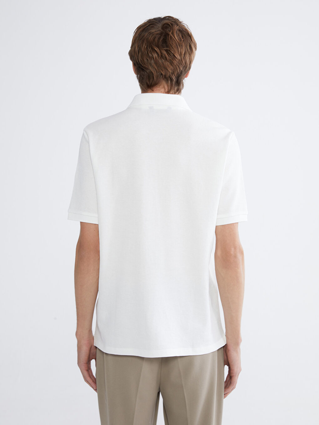 Ekru Polo Yaka Erkek Tişört-3