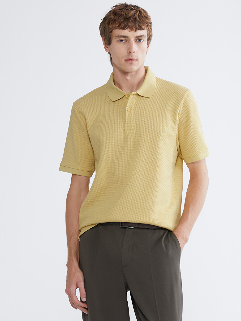 T-shirt Me Jakë Polo Të Strukturuar Për Meshkuj