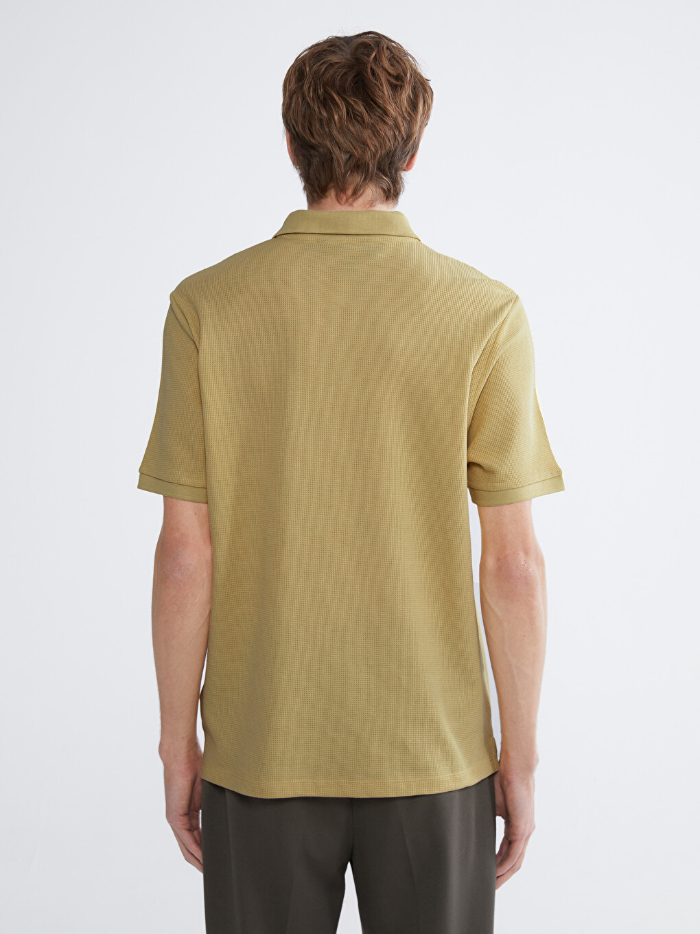 T-shirt Me Jakë Polo Të Strukturuar Për Meshkuj-3