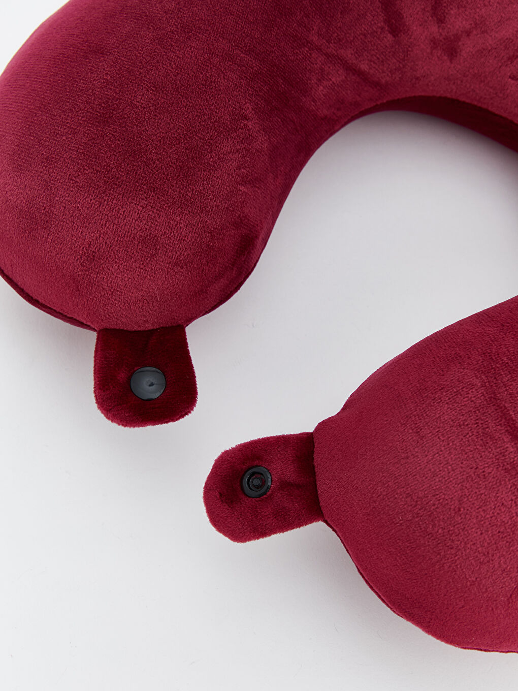 Bordo Pelüş Boyun Yastığı	-2