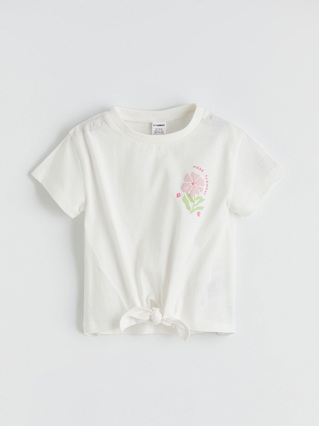 Ekru Çiçek Baskılı Kız Bebek Takım-1