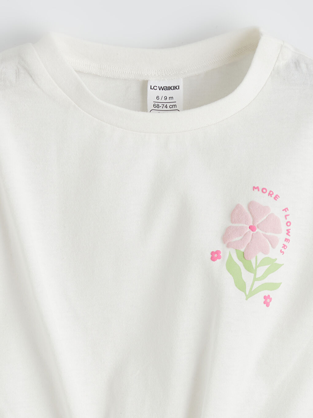 Ekru Çiçek Baskılı Kız Bebek Takım-2