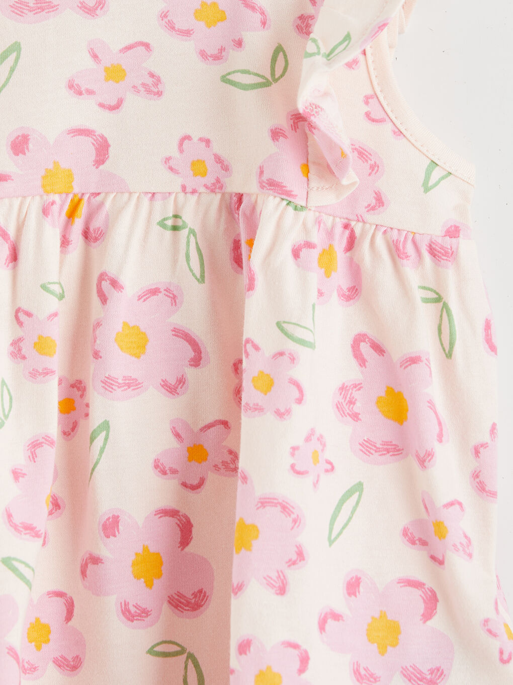 Sarı Fırfırlı Kız Bebek Elbise 3'lü-9