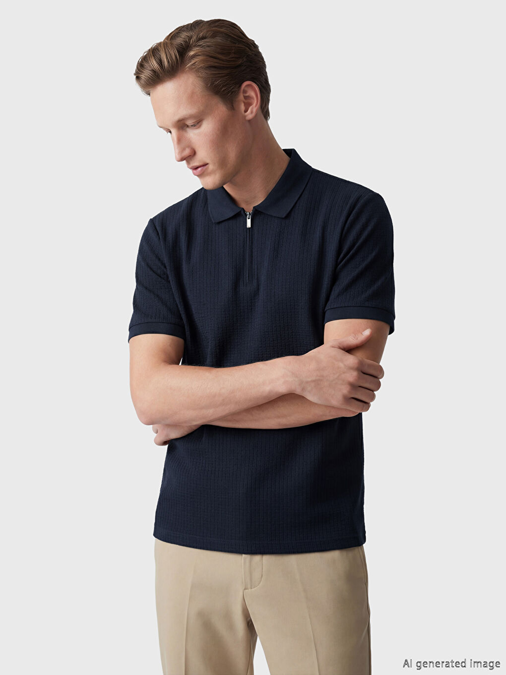 Lacivert Polo Yaka Erkek Tişört