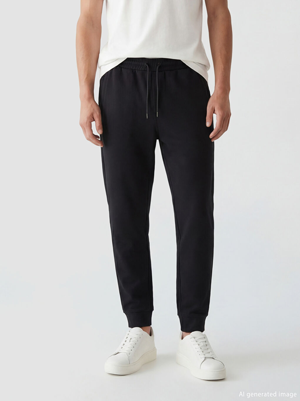 Siyah Standart Kalıp Erkek Jogger Eşofman Altı-1