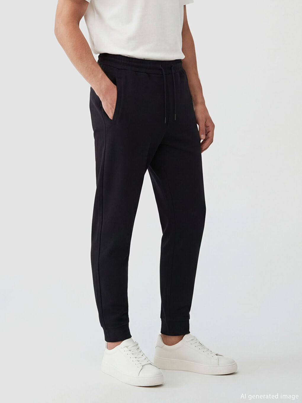 Siyah Standart Kalıp Erkek Jogger Eşofman Altı-2