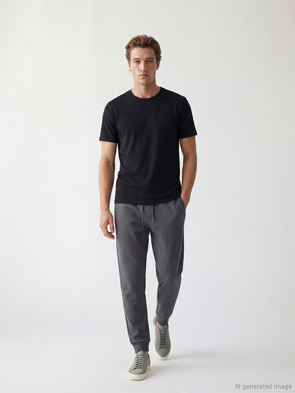 Мъжки спортни панталони с обикновена кройка тип джогър