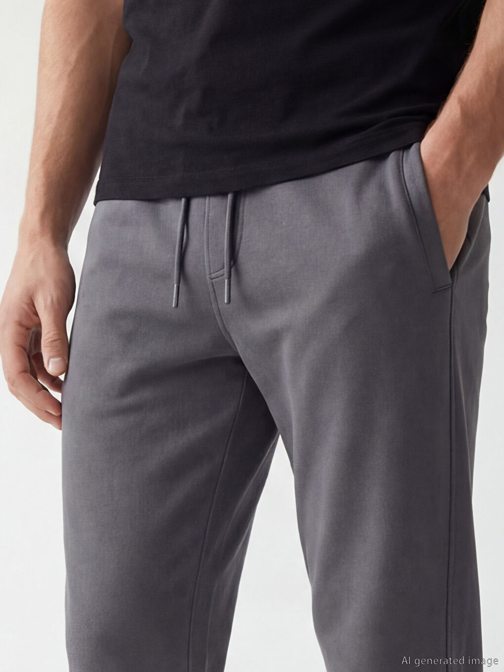 Мъжки спортни панталони с обикновена кройка тип джогър-2