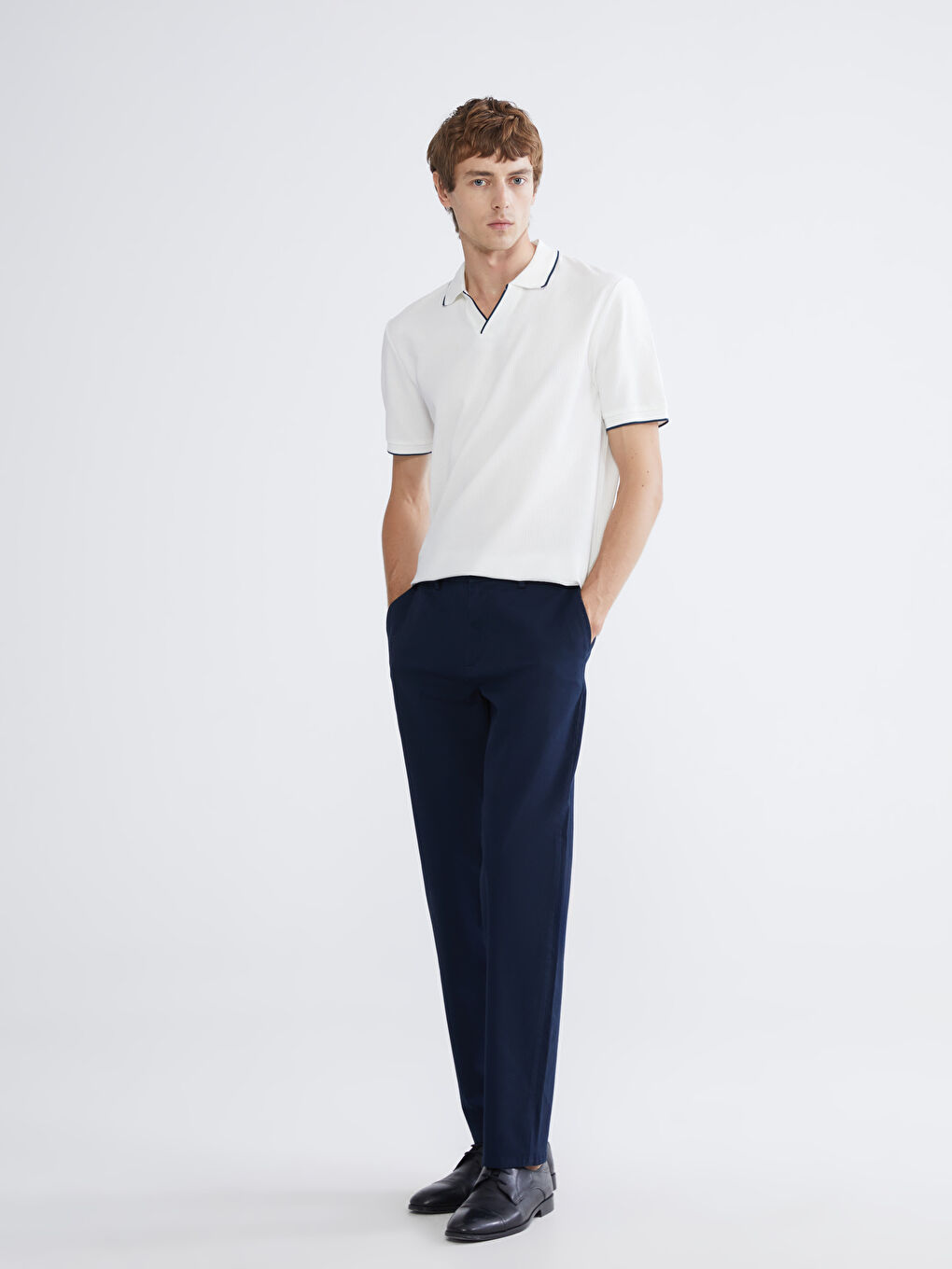 Ekru Polo Yaka Erkek Tişört-1