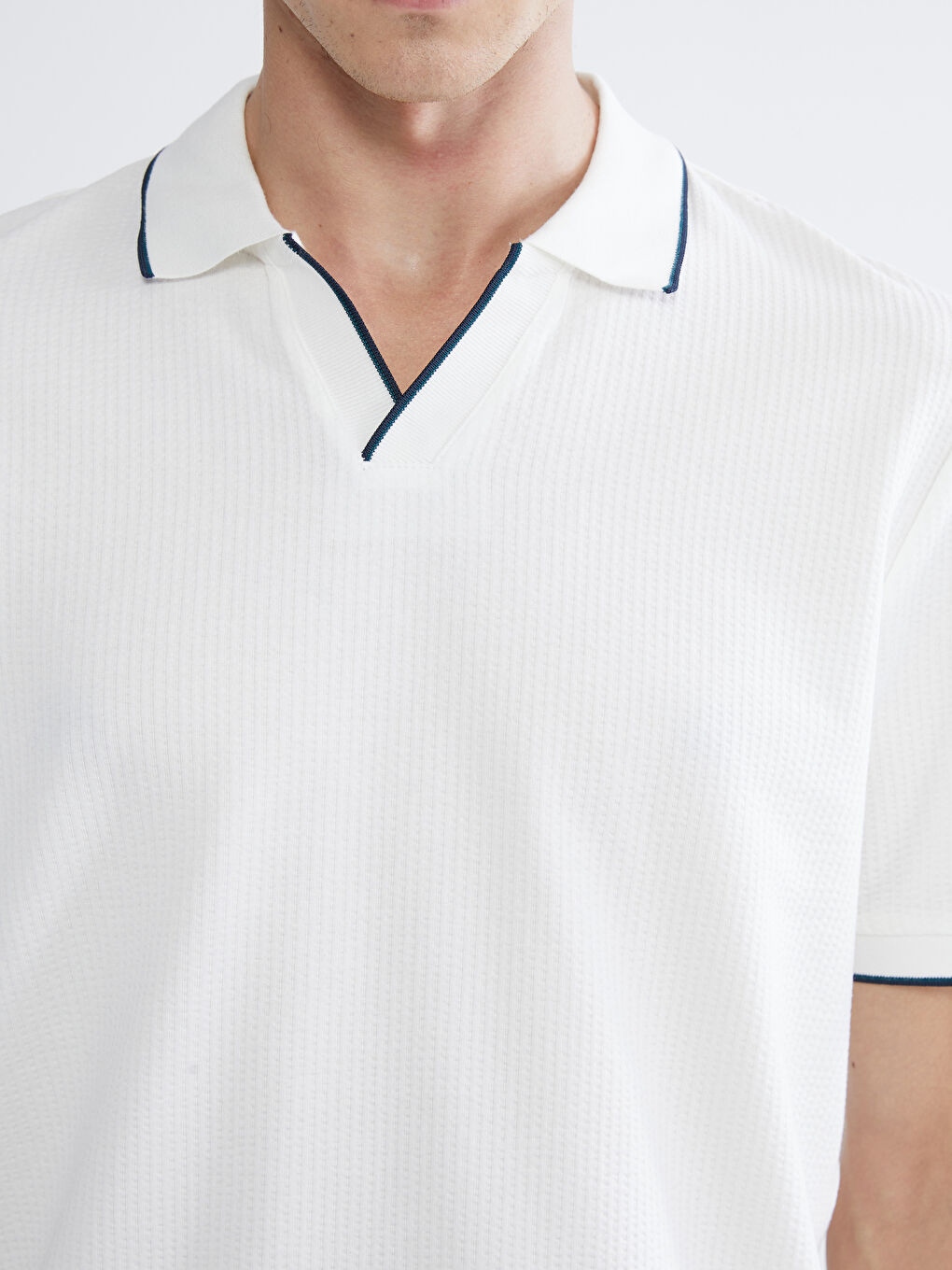 Ekru Polo Yaka Erkek Tişört-2