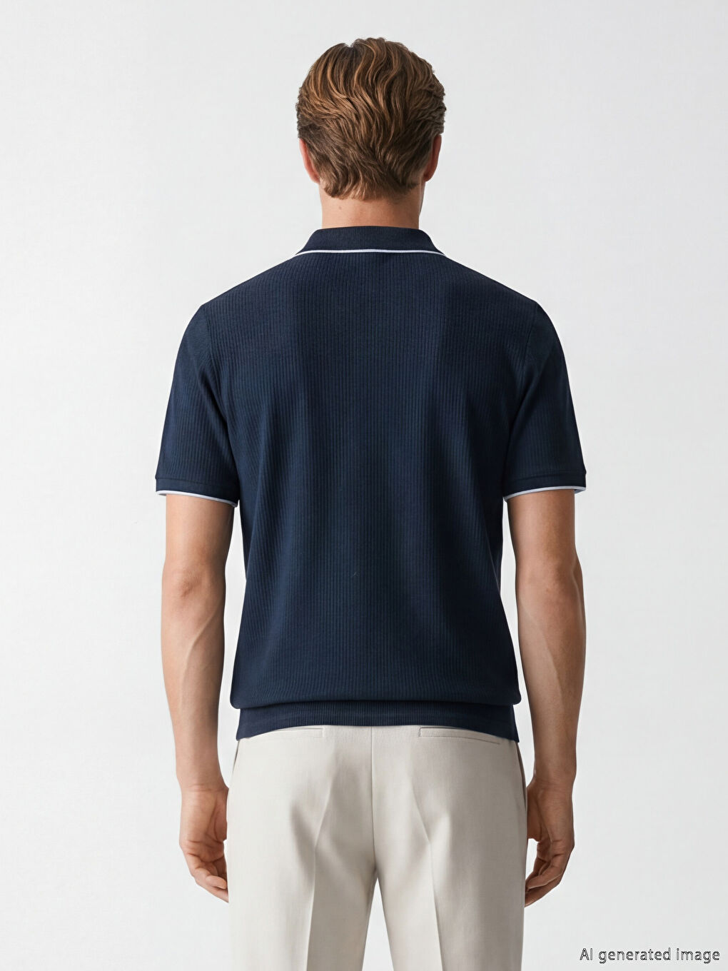 Lacivert Polo Yaka Erkek Tişört-2