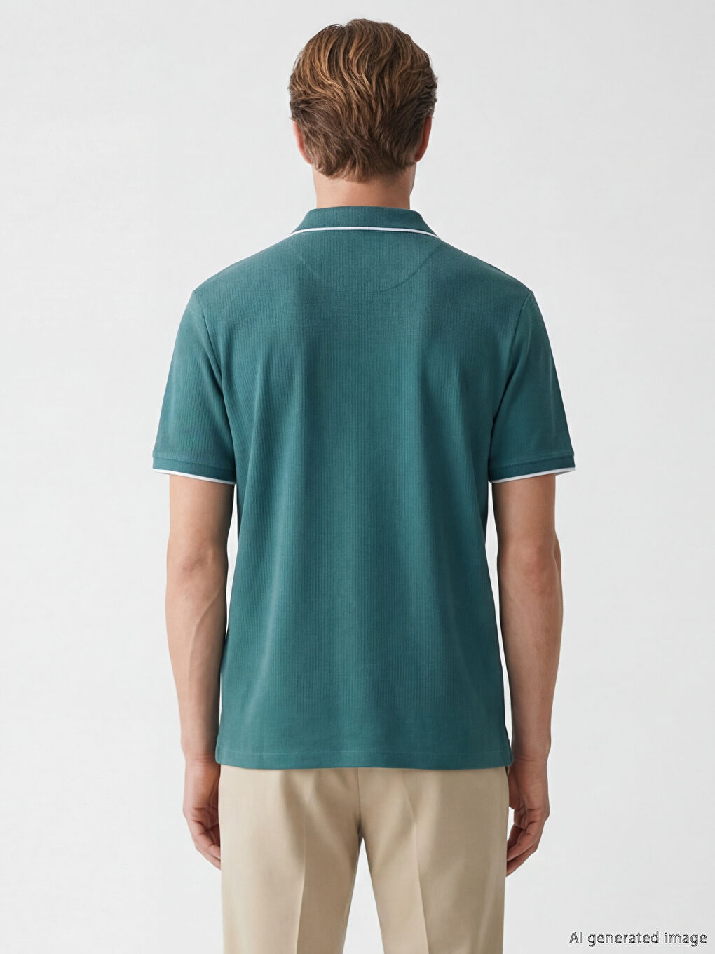 Petrol Polo Yaka Erkek Tişört-2