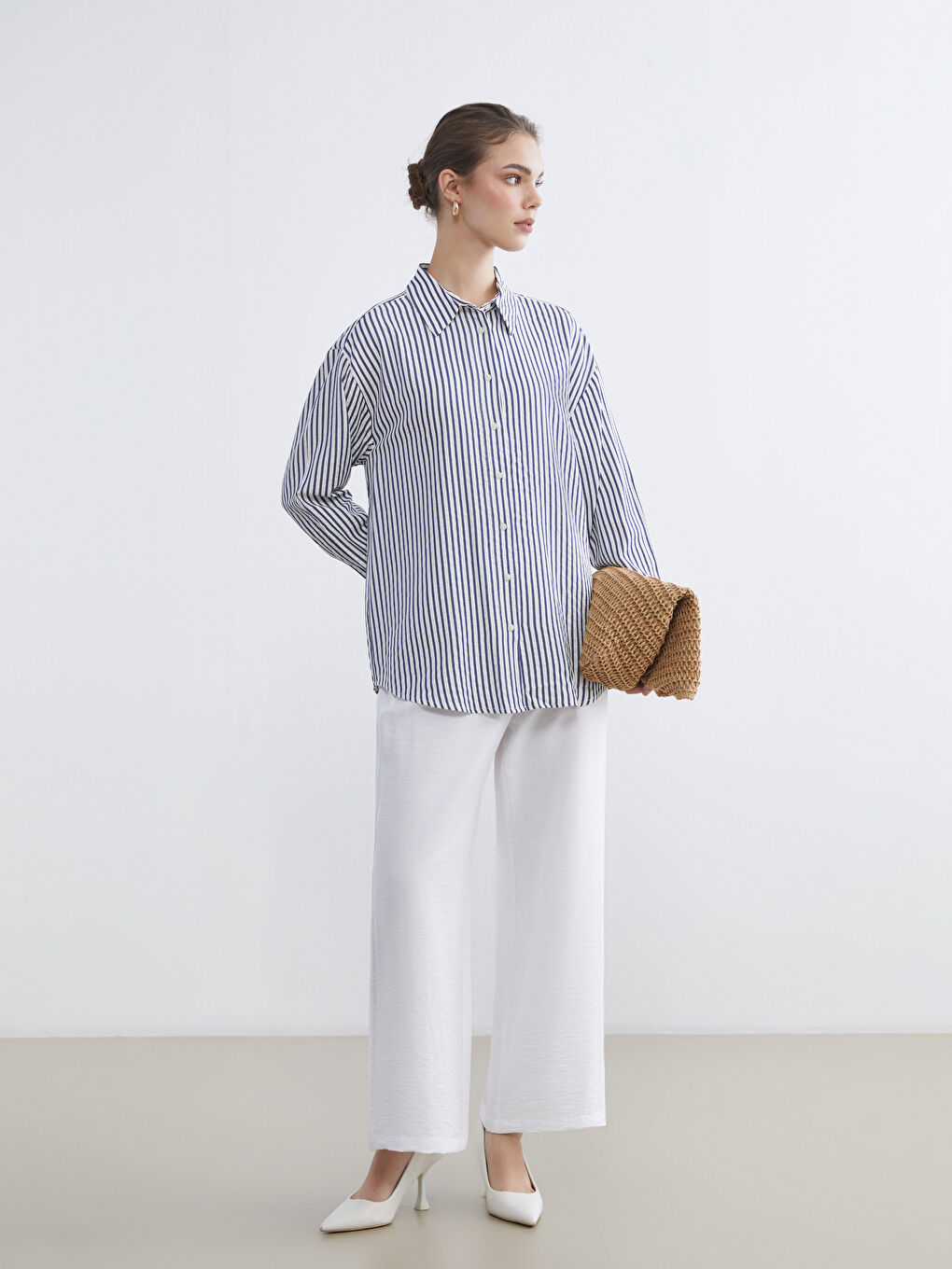 Striped Women's Shirt Tunic-1