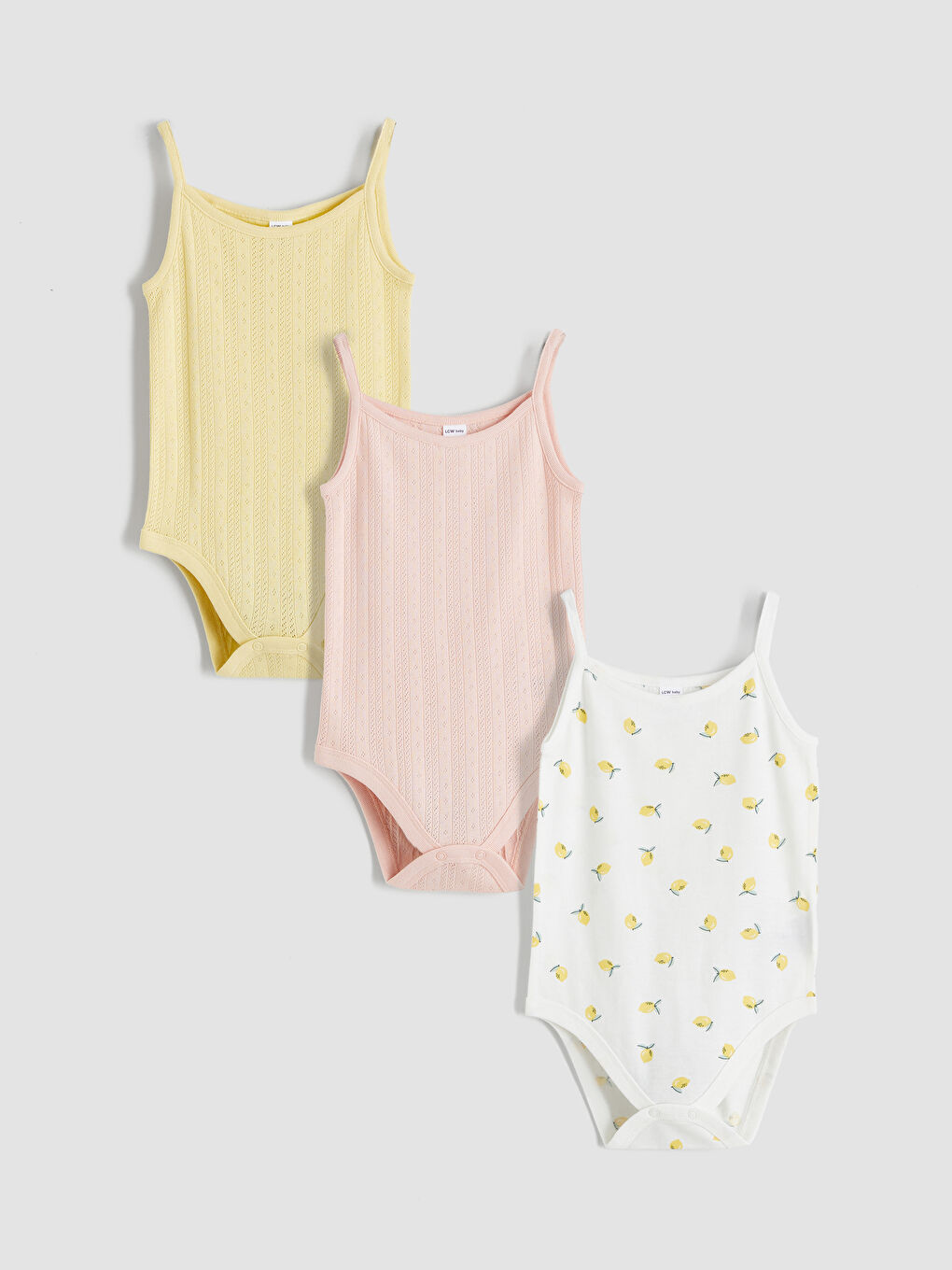 Strappy Baby Girls' Snap Bodysuit 3-Pack
