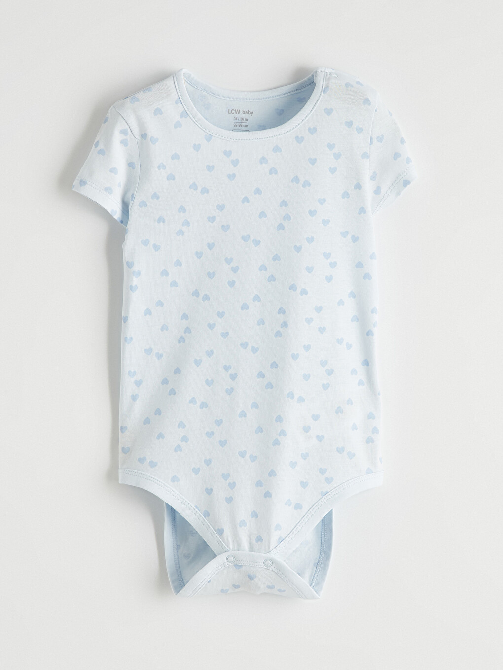 Lila Kalp Baskılı Kız Bebek Çıtçıtlı Body
