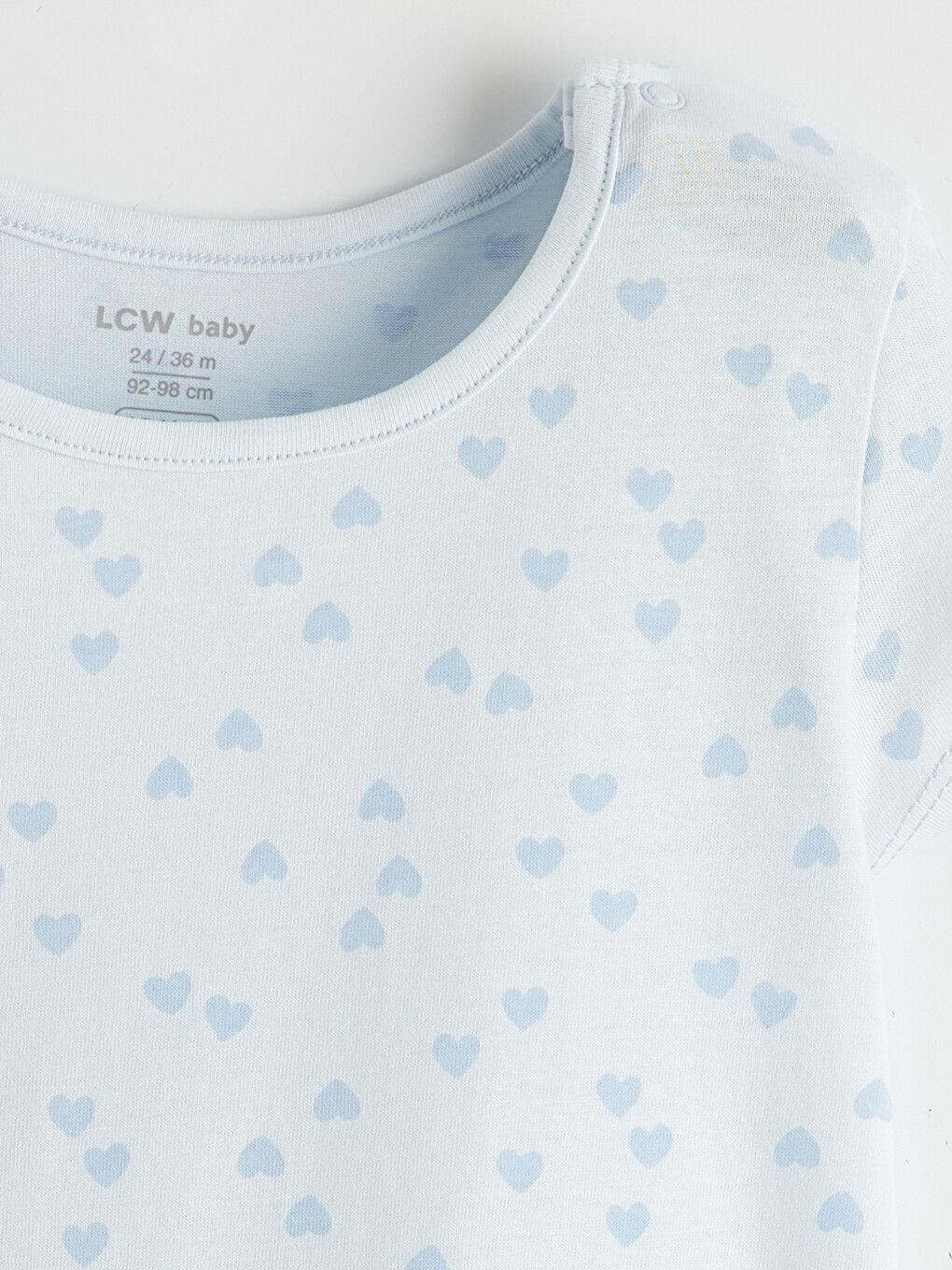 Lila Kalp Baskılı Kız Bebek Çıtçıtlı Body-1