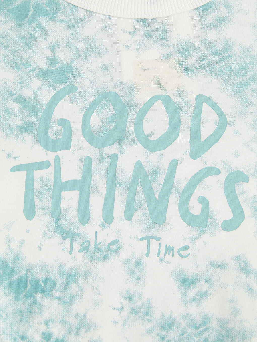 Turkuaz Batik Desenli Erkek Çocuk Şortlu Takım-5