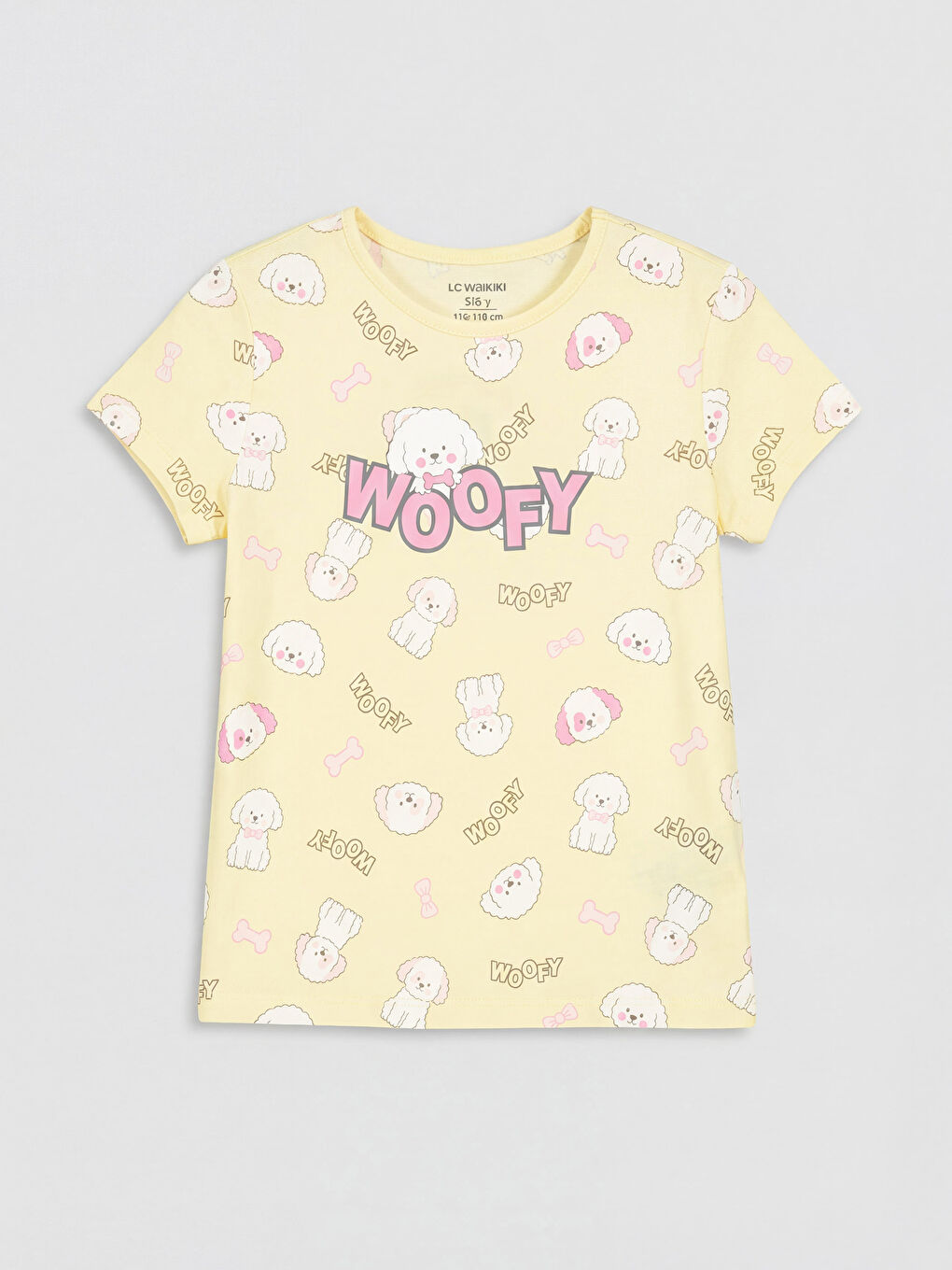 Sarı Bisiklet Yaka Kız Çocuk Pijama Takımı-1