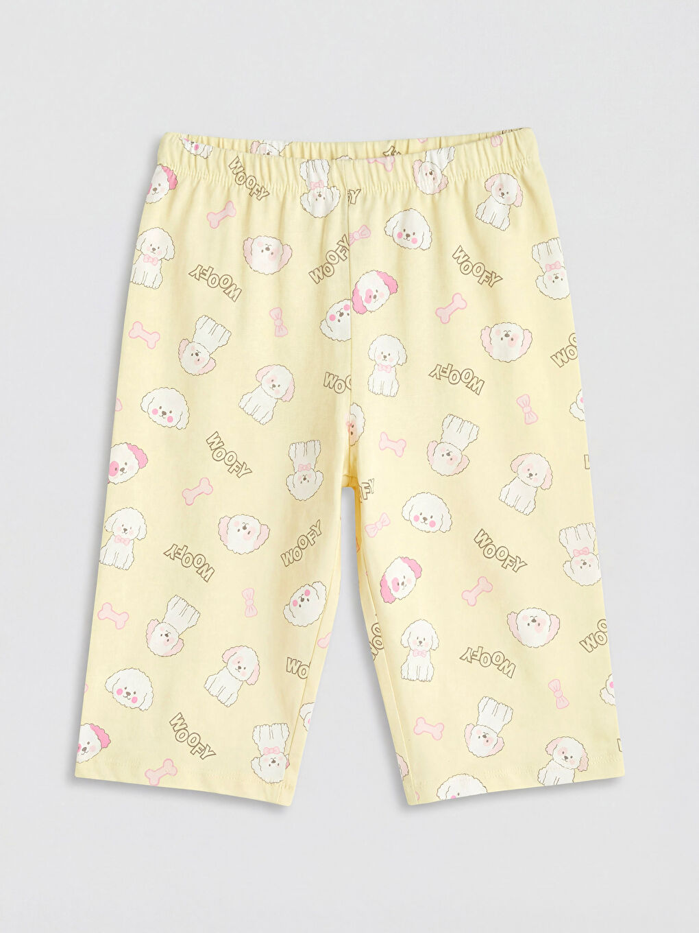 Sarı Bisiklet Yaka Kız Çocuk Pijama Takımı-3