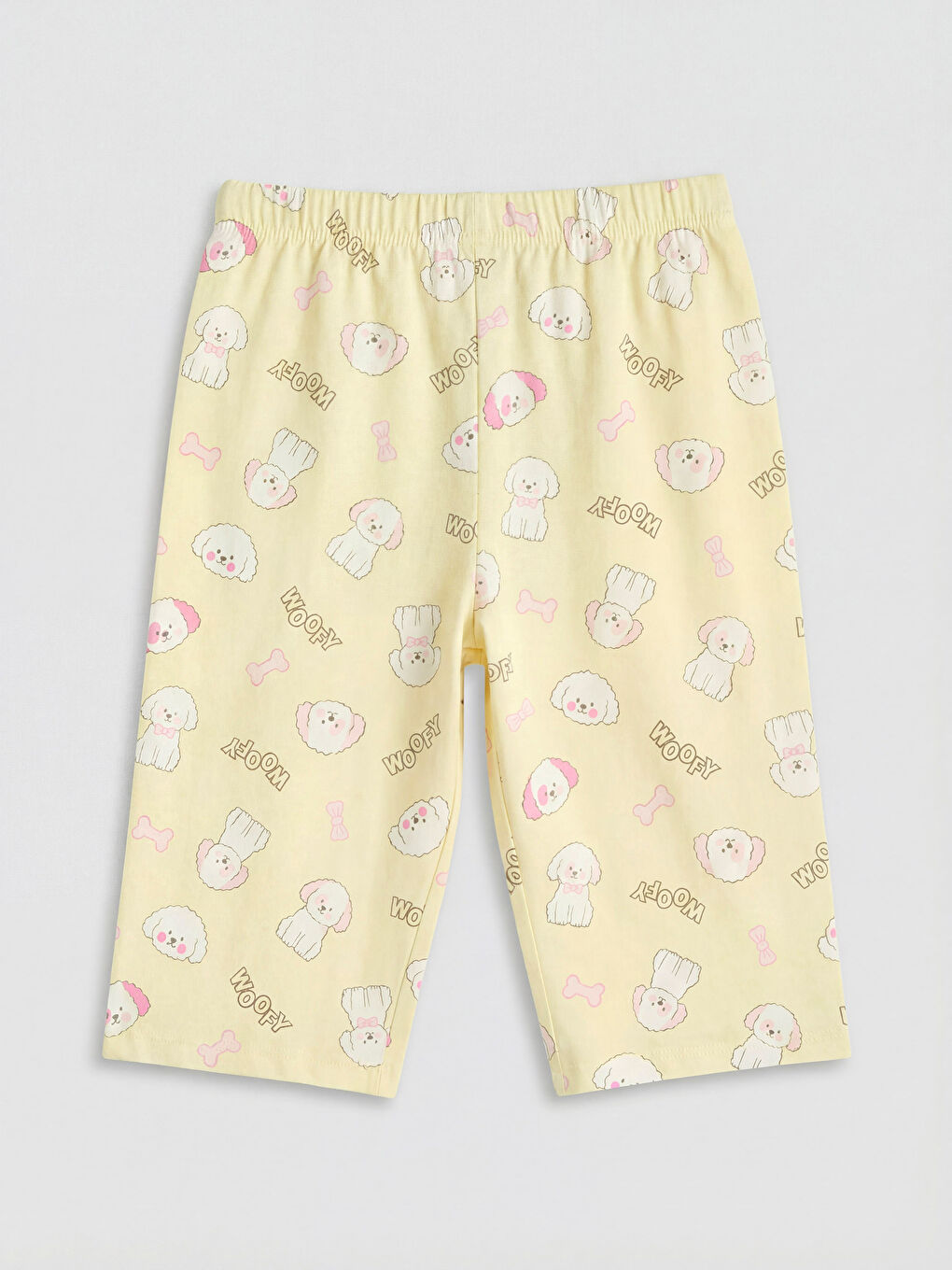 Sarı Bisiklet Yaka Kız Çocuk Pijama Takımı-4