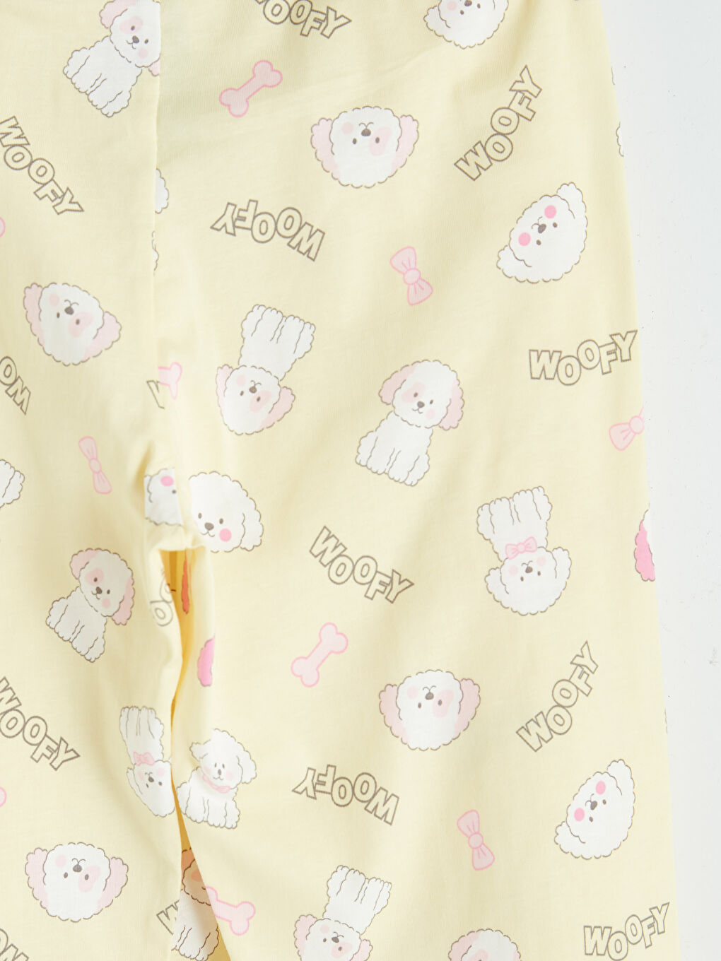 Sarı Bisiklet Yaka Kız Çocuk Pijama Takımı-6